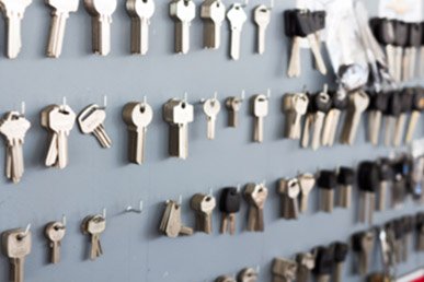 Blank keys on wall to make duplicate key